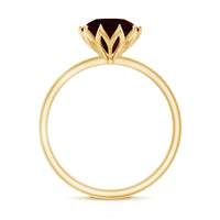 Natural 8mm Garnet Solitaire Engagement Ring