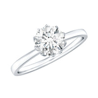 0.9 Carat Moissanite Solitaire Ring in Lotus Basket Setting