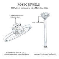 0.9 Carat Moissanite Solitaire Ring in Lotus Basket Setting