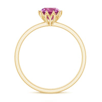 1.2 Carat Natural Pink Tourmaline Solitaire Ring in Lotus Basket Setting