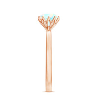 Natural 8mm Ethiopian Opal Engagement Ring in Lotus Basket Setting