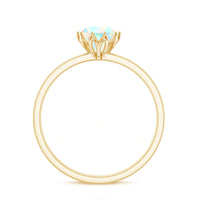 Natural 8mm Ethiopian Opal Engagement Ring in Lotus Basket Setting