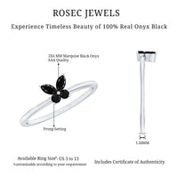 Genuine Black Onyx Butterfly Promise Ring