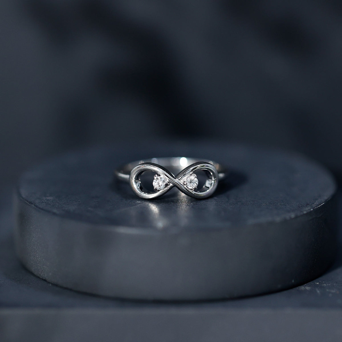 Minimalist Moissanite Infinity Promise Ring