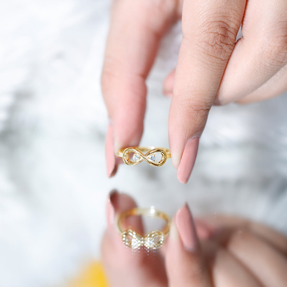 Minimalist Moissanite Infinity Promise Ring