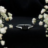 Marquise Shaped Black Onyx Solitaire Promise Ring for Her
