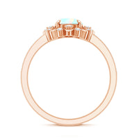 Genuine Ethiopian Opal Flower Engagement Ring with Diamond