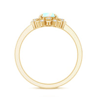Genuine Ethiopian Opal Flower Engagement Ring with Diamond
