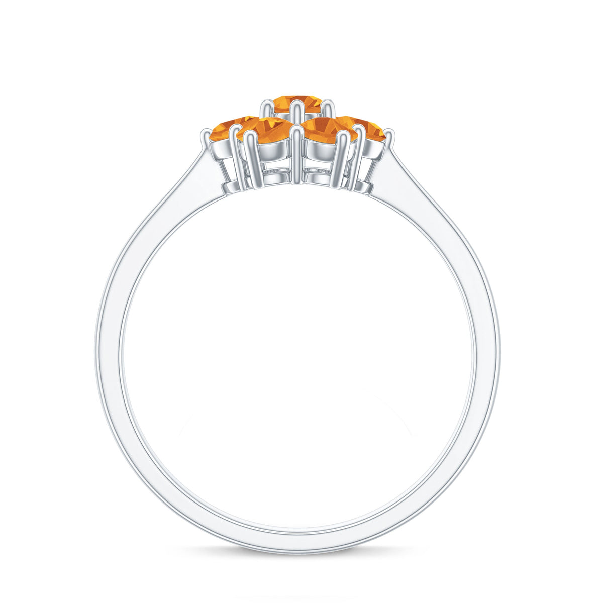 Natural citrine floral engagement ring by Rosec Jewels featuring a detailed floral design and certificate of authenticity.