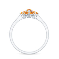 Natural citrine floral engagement ring by Rosec Jewels featuring a detailed floral design and certificate of authenticity.