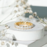 Princess Cut Moissanite Full Eternity Band Ring