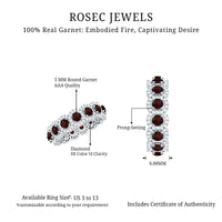 Genuine Garnet Eternity Wedding Band with Moissanite