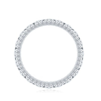 Bezel Set Moissanite Full Eternity Wedding Band with Beaded Detail