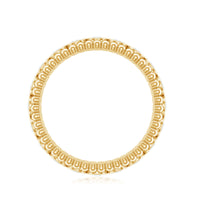 Bezel Set Moissanite Full Eternity Wedding Band with Beaded Detail