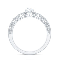 Pear Shaped Solitaire Moissanite Filigree Engagement Ring