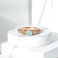 Genuine Ethiopian Rainbow Opal Vintage Inspired Engagement Ring with Diamond