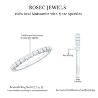 Minimalist Moissanite Half Eternity Stackable Ring