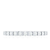 Minimalist Moissanite Half Eternity Stackable Ring