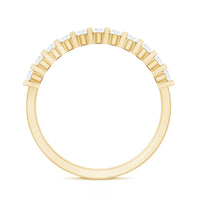Minimalist Moissanite Half Eternity Stackable Ring
