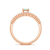 Certified natural Ethiopian opal diamond wedding engagement ring set featuring two elegant rings by Rosec Jewels.