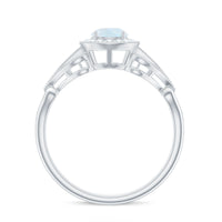 Vintage Inspired Moonstone and Diamond Engagement Ring
