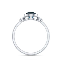 7mm Round London Blue Topaz Solitaire Ring in Bezel Setting