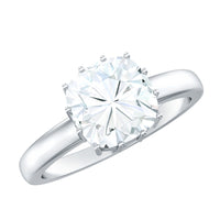 Certified 8mm cushion cut moissanite solitaire engagement ring from Rosec Jewels, showcasing the sparkling center stone and elegant band.