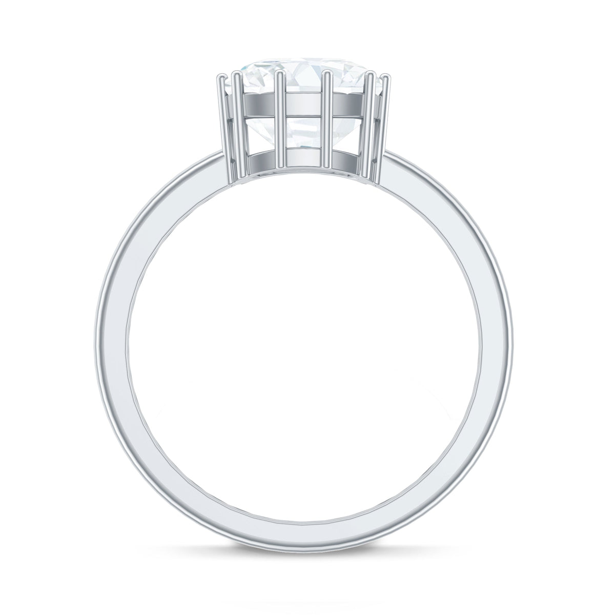 Certified 8mm cushion cut moissanite solitaire engagement ring by Rosec Jewels featuring a sparkling center stone in a classic setting.