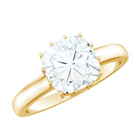 Certified 8mm cushion cut moissanite solitaire engagement ring by Rosec Jewels featuring a sparkling center stone and elegant band.