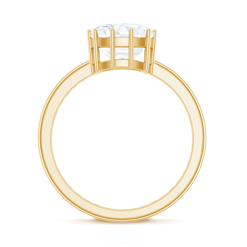 Certified 8mm cushion cut moissanite solitaire engagement ring by Rosec Jewels featuring a sparkling center stone and elegant band.
