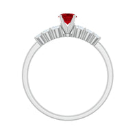 Graduated Style Lab Created Ruby and Diamond Promise Ring