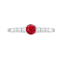 Graduated Style Lab Created Ruby and Diamond Promise Ring