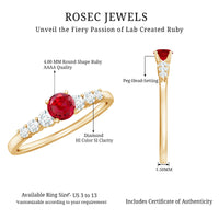 Graduated Style Lab Created Ruby and Diamond Promise Ring