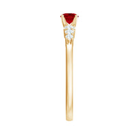 Graduated Style Lab Created Ruby and Diamond Promise Ring