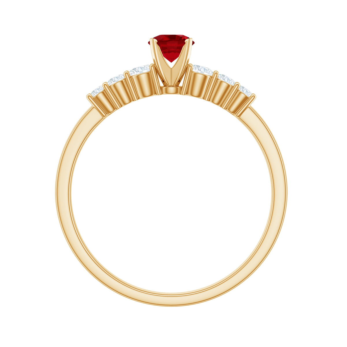 Graduated Style Lab Created Ruby and Diamond Promise Ring