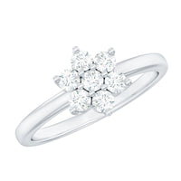 Certified Brilliant Cut Moissanite Flower Engagement Ring