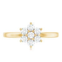 Certified Brilliant Cut Moissanite Flower Engagement Ring