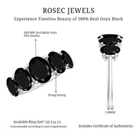 Oval Shaped Black Onyx 5 Stone Anniversary Ring