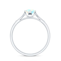 Natural Solitaire Ethiopian Opal Promise Ring with Diamond