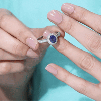Certified 1.5 Carat Lab Grown Blue Sapphire Engagement Ring with Diamond Halo