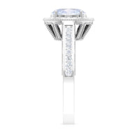 Rosec Jewels 1.50 CT moonstone and diamond engagement ring with milgrain detailing and intricate band design.