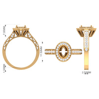 Rosec Jewels 1.50 CT moonstone and diamond engagement ring with intricate milgrain detailing on a elegant gold band.