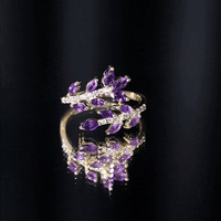 Nature Inspired Amethyst Diamond Cocktail Ring