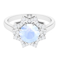 1.25 CT Moonstone Star Shape Engagement Ring with Diamond