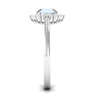 3/4 ct natural moonstone engagement ring with diamond accents, featuring a silver band and elegant design from Rosec Jewels.