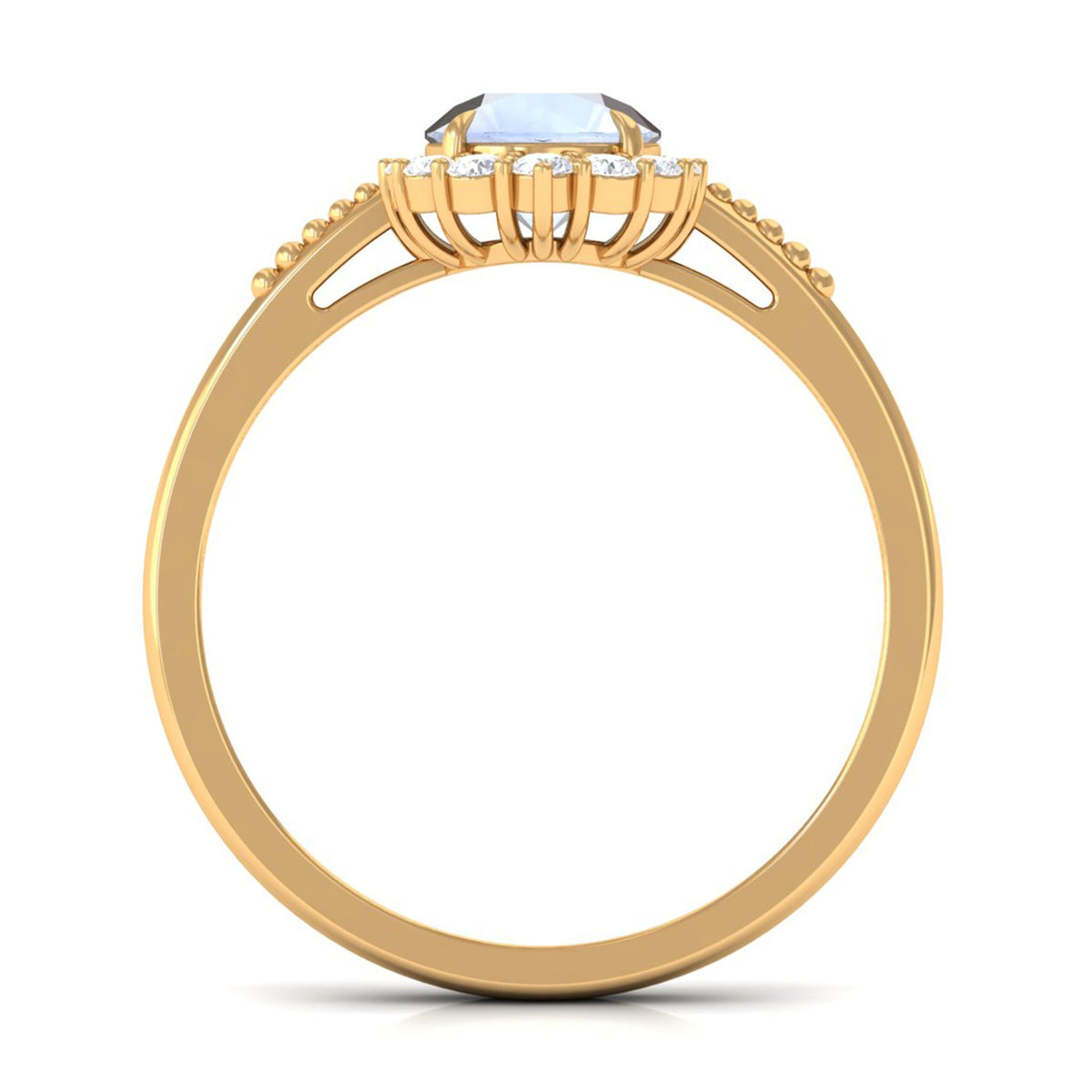Rosec Jewels 3/4 CT natural moonstone engagement ring with diamond accent, showcasing a luminous moonstone and delicate band design.