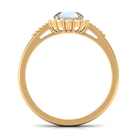 Rosec Jewels 3/4 CT natural moonstone engagement ring with diamond accent, showcasing a luminous moonstone and delicate band design.