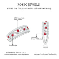 Lab Created Ruby and Diamond Designer Anniversary Band