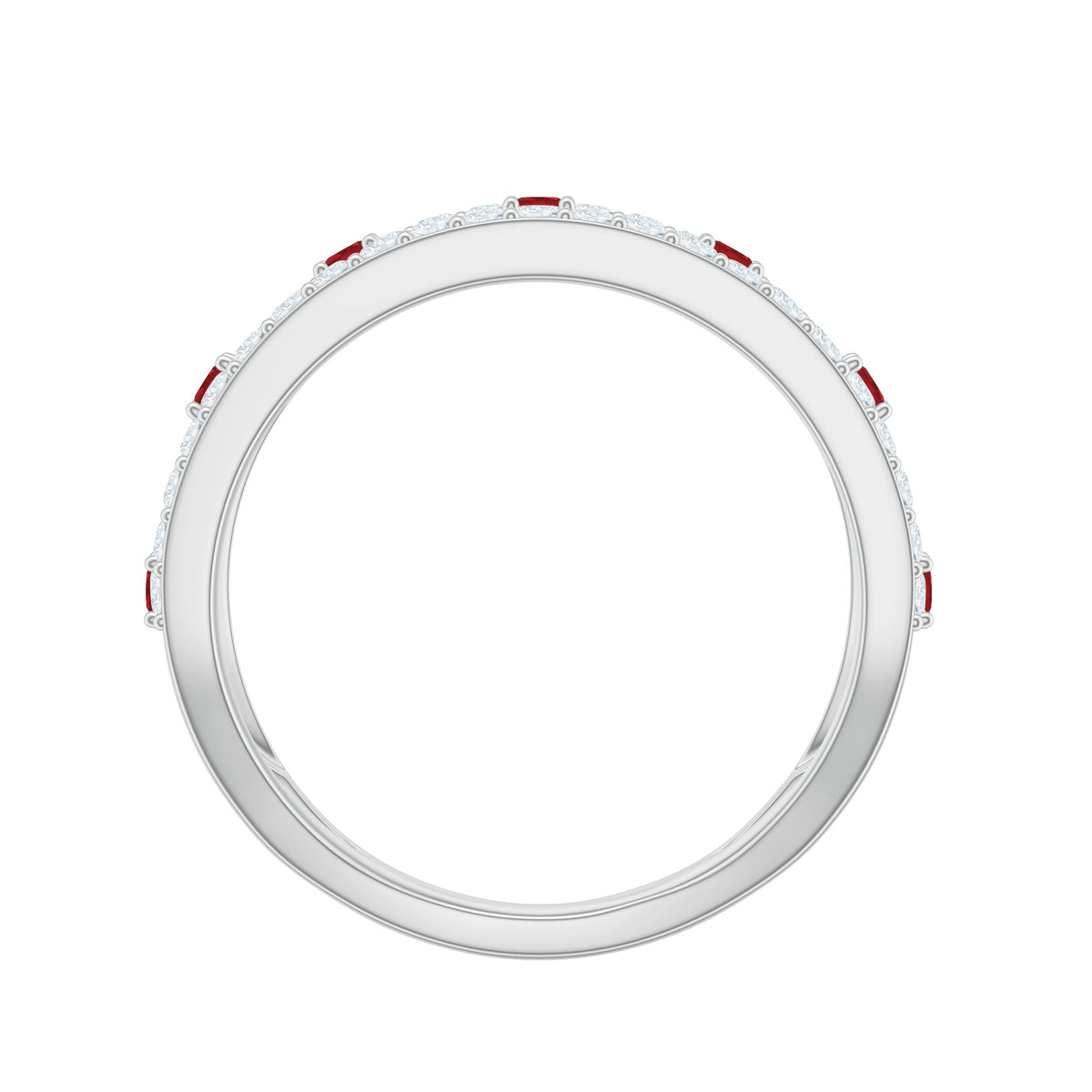 Lab Created Ruby and Diamond Designer Anniversary Band