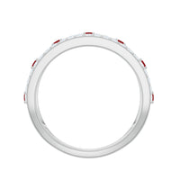 Lab Created Ruby and Diamond Designer Anniversary Band